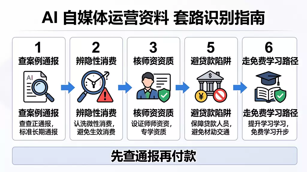 心态建设 AI自媒体运营资料套路识别 | 警方通报案例与五步辨别法