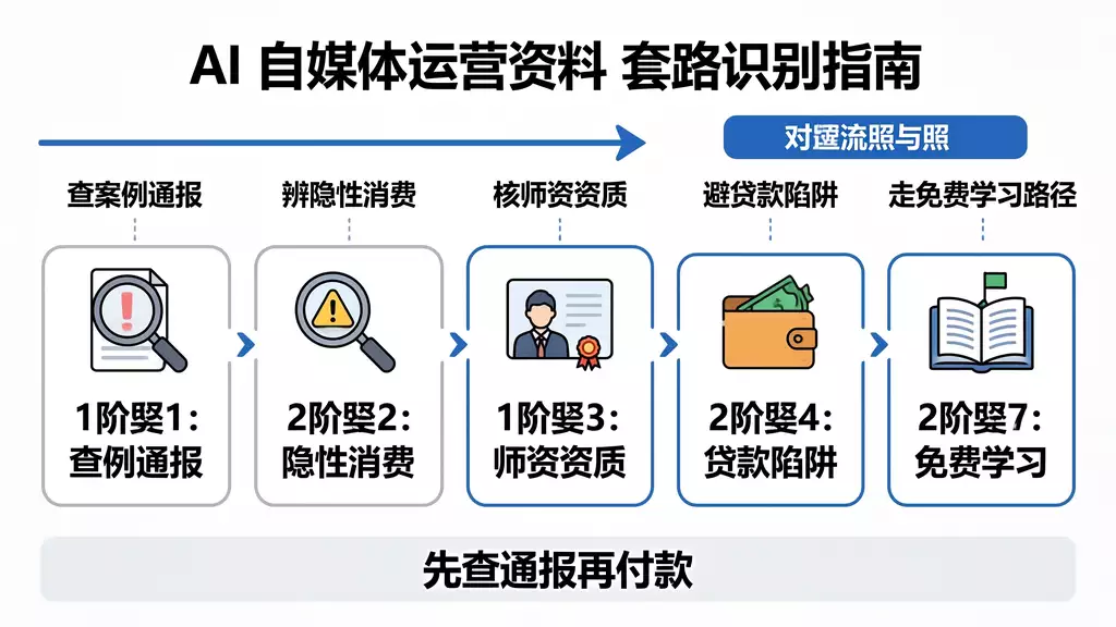 PC端教程（字幕版） AI自媒体运营资料套路识别 | 警方通报案例与五步辨别法
