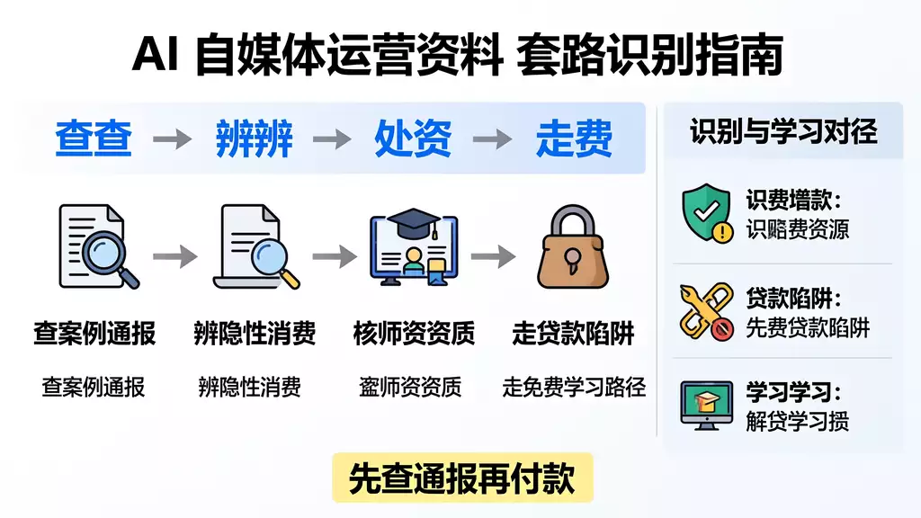 说明必看 AI自媒体运营资料套路识别 | 警方通报案例与五步辨别法