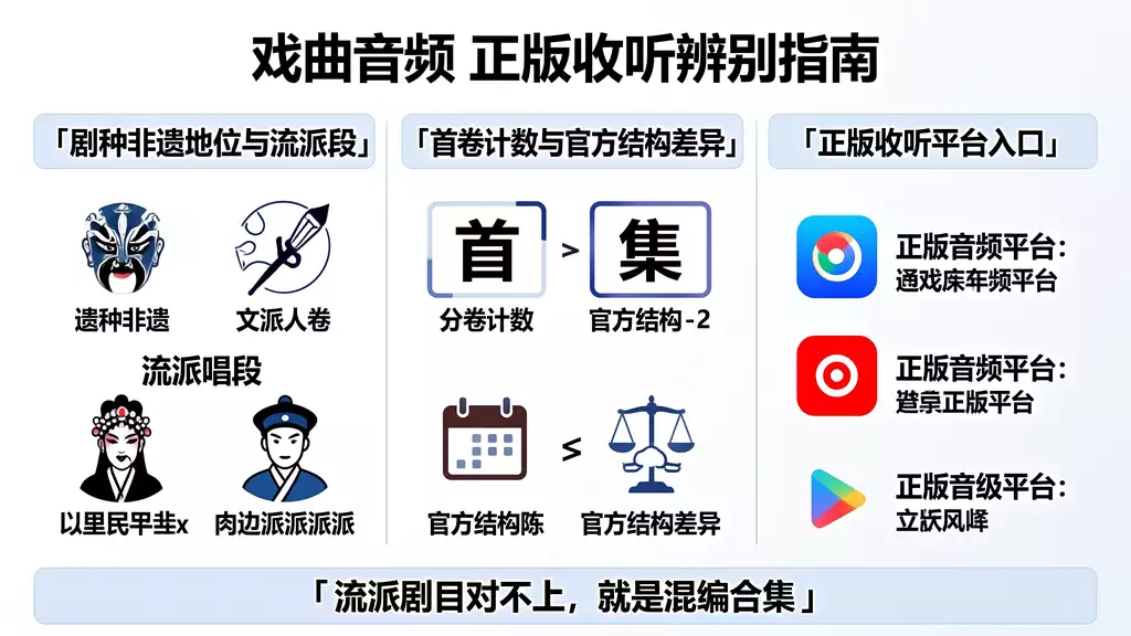 粤剧（100 首） 正版收听渠道 + 盗版引流页风险辨别
