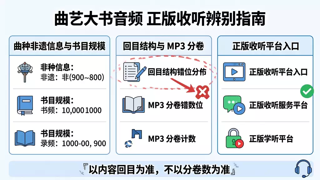 河南坠子《坠子选段 1》第 1 卷 正版收听渠道 + 盗版引流页风险辨别